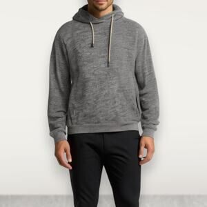 John Elliott Men's Size 1 Heather Gray Drawstring Beach Hoodie Sweatshirt Lounge